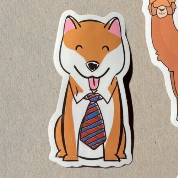 Dog Wearing A Tie Vinyl Sticker - Picture 7 of 11